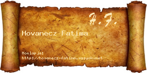 Hovanecz Fatima névjegykártya